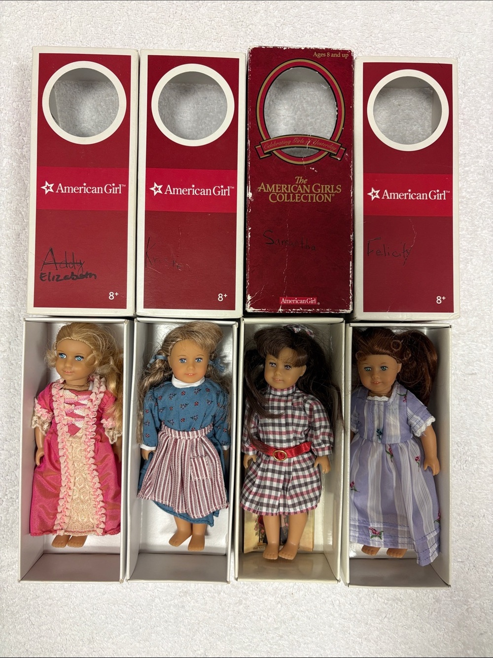 American Girl Doll minis lot Felicity, Samantha, Kirsten, Elizabeth